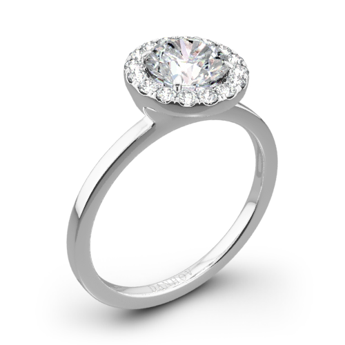 Danhov LE104 Per Lei Single Shank Halo Solitaire Engagement Ring