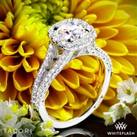 Tacori HT2548CU Petite Crescent Split Shank Halo Diamond Engagement Ring