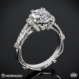 Verragio Parisian DL-117R Dual Claw Split Shank Halo Diamond Engagement Ring