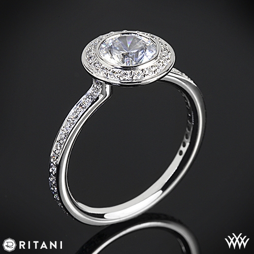 【NONCODE】24FW★ [NONCODE] Ritani Unbalanced Shirring T Round Cut Engagement Rings | Ritani