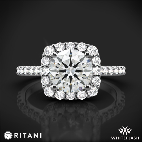 Ritani French-Set Cushion Halo Diamond Band Engag | 4693