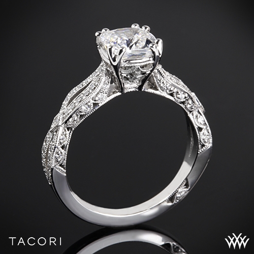 Tacori HT2528 CU 6.5 Ribbon Cushion Twist Diamond Engagement Ring | 3278