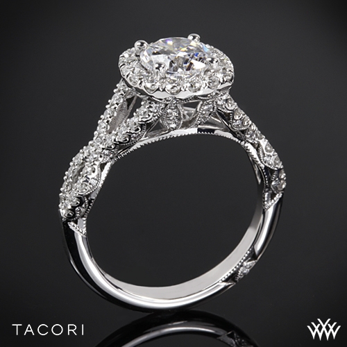 Tacori HT2549 CU 65 Petite Crescent Twisted Diamond Engagement Ring | 3286