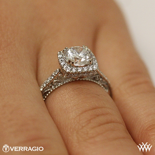 Verragio Afn 5053cu 4 Cushion Halo Bloom Diamond Engagement Ring