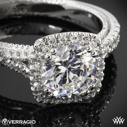 Verragio ENG-0424CU Split Claw Halo Diamond Engagement Ring | 3182