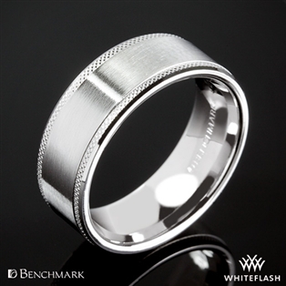 Benchmark CF68321 Knurled Spin Satin Wedding Ring