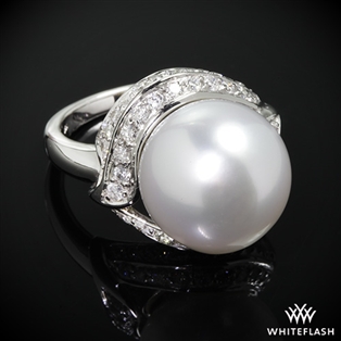 South Sea Pearl and Diamond Right Hand Ring