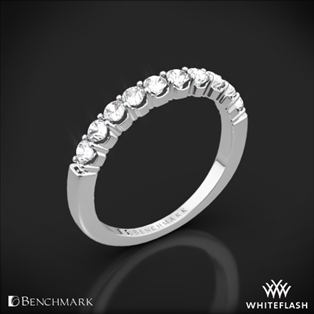 Benchmark Crescent Diamond Shared Prong Wedding Ring