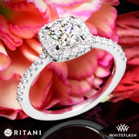 Ritani 1RZ1321 French-Set Halo Diamond Engagement Ring