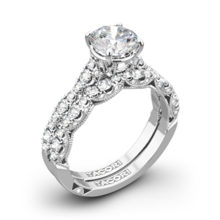 Tacori HT2558RD Petite Crescent Diamond Wedding Set