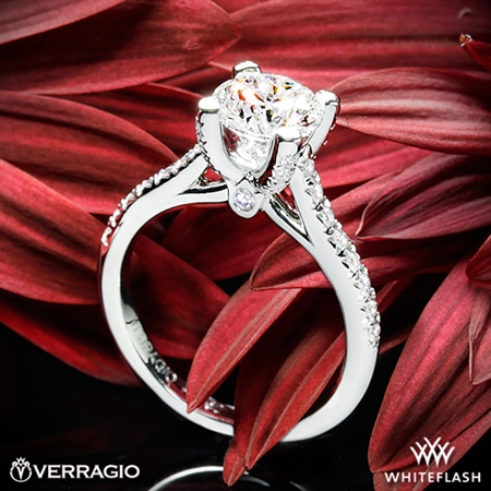 Verragio ENG-0371 4 Prong Petite Pave Diamond Engagement Ring