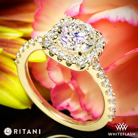 Ritani 1RZ1321 French-Set Halo Diamond Engagement Ring