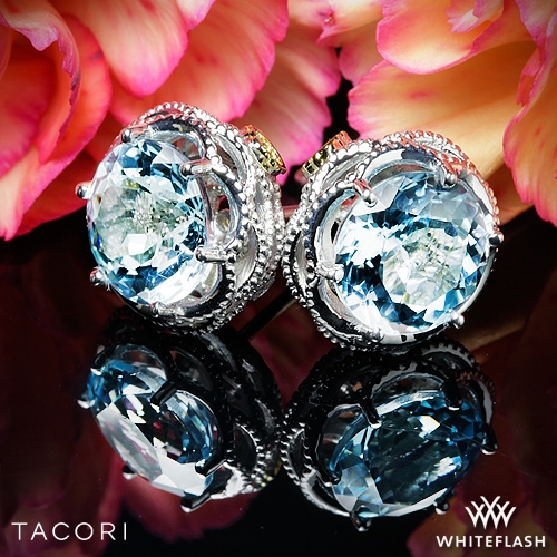 Tacori Island Rains Sky Blue Topaz Earrings 2935