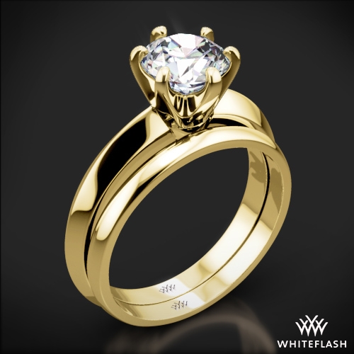 Classic KnifeEdge Solitaire Wedding Set 4674