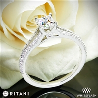 Ritani 1PCZ2488 Double French-Set V Diamond Engagement Ring for Princess