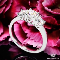 W-Prong Three Stone Engagement Ring