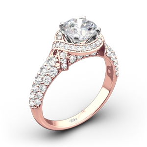 Ribbon Halo Diamond Engagement Ring
