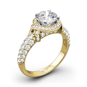 Ribbon Halo Diamond Engagement Ring
