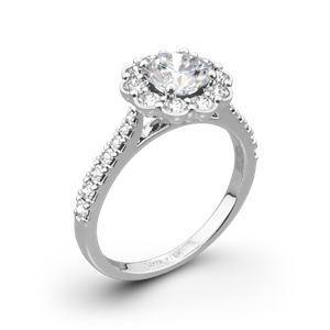 Simon G. MR2573 Passion Halo Diamond Engagement Ring