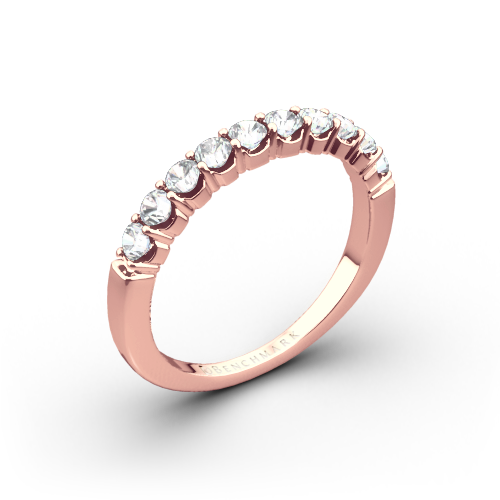 Benchmark Crescent Diamond Shared Prong Wedding Ring