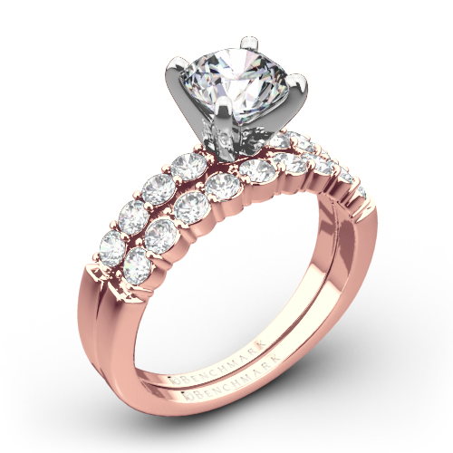 Benchmark SP4 Shared-Prong Diamond Wedding Set