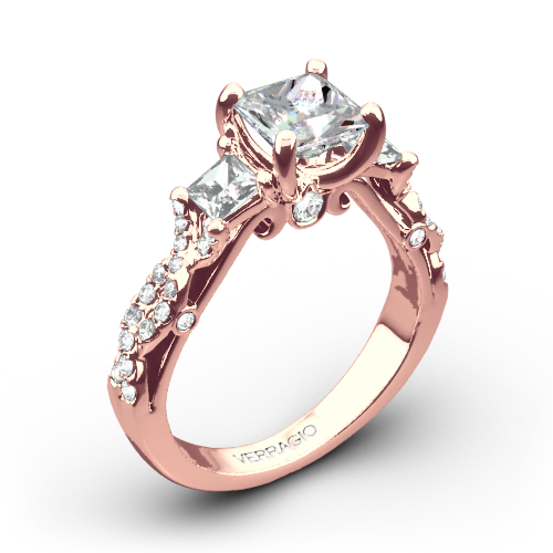 Verragio INS-7055P Twisted Shank Three Stone Engagement Ring for Princess
