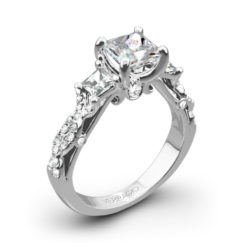 Verragio INS-7055P Twisted Shank Three Stone Engagement Ring for Princess