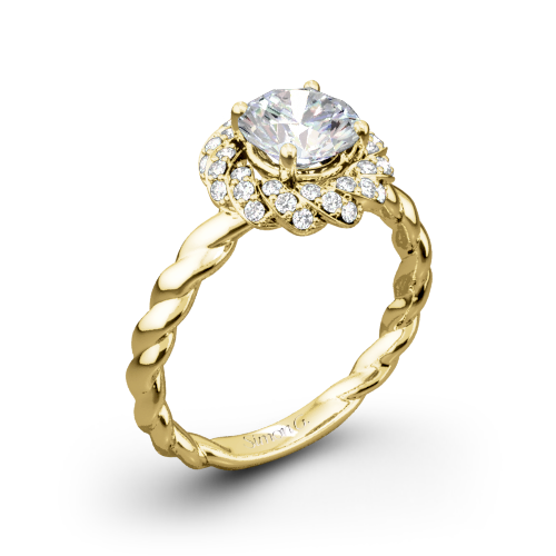 Simon G. LR1133 Classic Romance Halo Diamond Engagement Ring