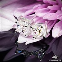 4 Prong Princess Diamond Earrings