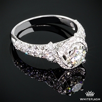 Ribbon Halo Diamond Engagement Ring set with 0.75ct A CUT ABOVE Hearts and Arrows