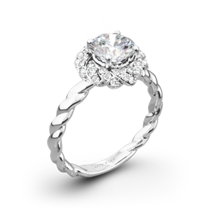 Simon G. LR1133 Classic Romance Halo Diamond Engagement Ring