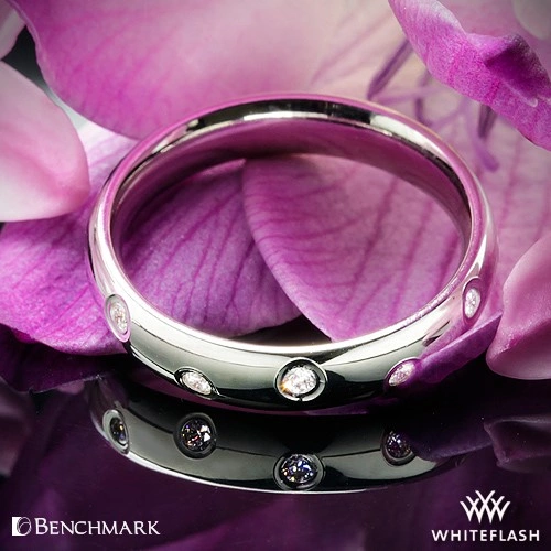 Benchmark Scattered Diamond Wedding Ring