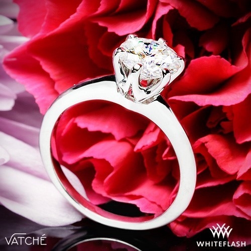 7mm Round Moissanite set in Vatche U-113 Engagement Ring