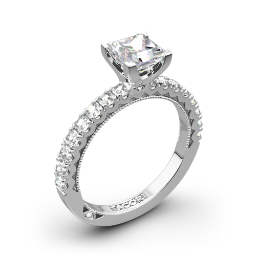 Tacori 32-2PR Clean Crescent Diamond Engagement Ring for Princess