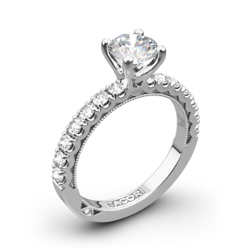 Tacori 33-2 RD Clean Crescent Half Eternity Diamond Engagement Ring | 2663