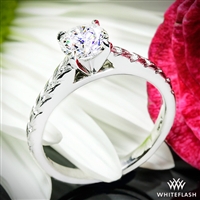 Engraved Cathedral Solitaire Engagement Ring