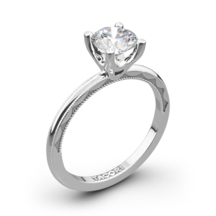 Tacori 40-15RD Sculpted Crescent Millgrain Solitaire Engagement Ring