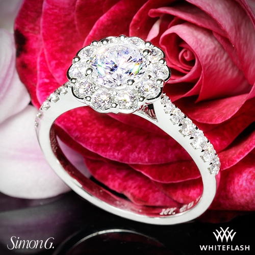 Simon G Mr2573 Passion Halo Diamond Engagement Ring Whiteflash 4878