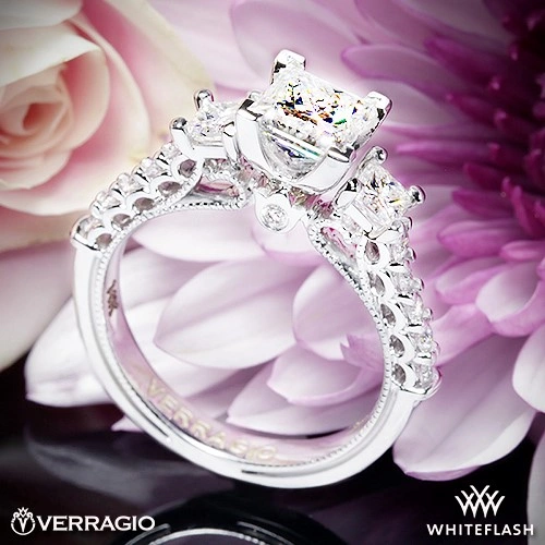 Verragio Renaissance 904P5 3-Stone Diamond Engagement Ring for Princess