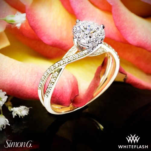 18k Yellow Gold Simon G. MR1394 Fabled Diamond Engagement Ring