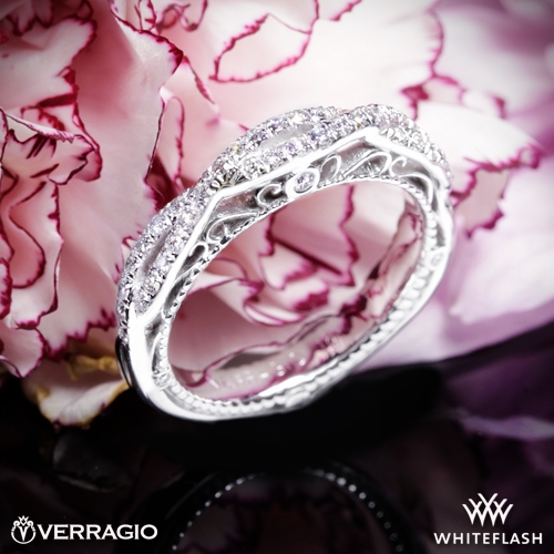 18k White Gold Verragio Venetian Lido AFN-5005W-2 Diamond Wedding Ring