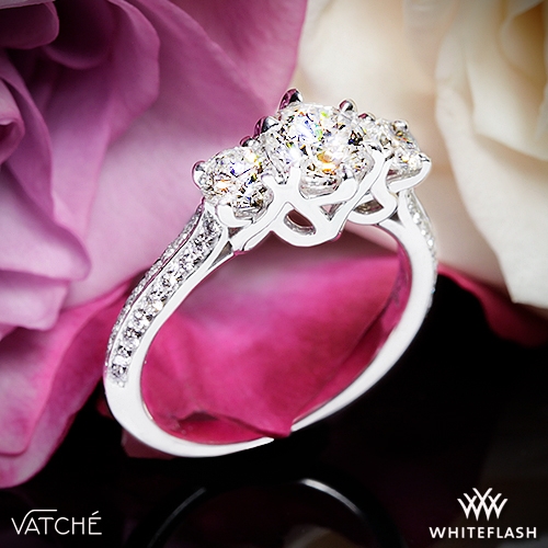 Vatche 324 Swan Three Stone Engagement Ring