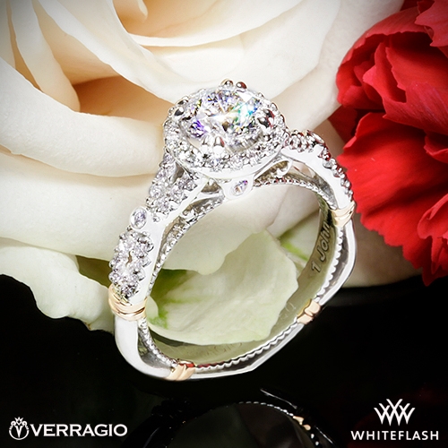 Platinum Verragio D-109R Twisted Split Shank Diamond Engagement Ring