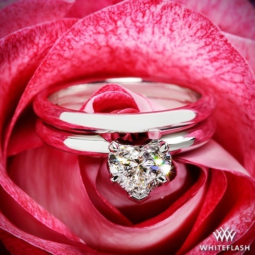 Custom Heart Diamond Wedding Set