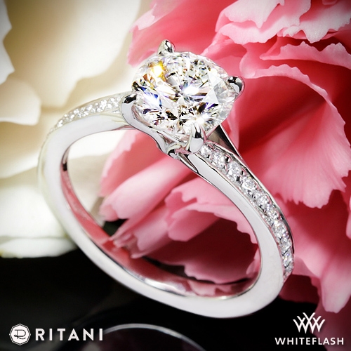 Ritani 1RZ2490 Micropave Diamond Engagement Ring