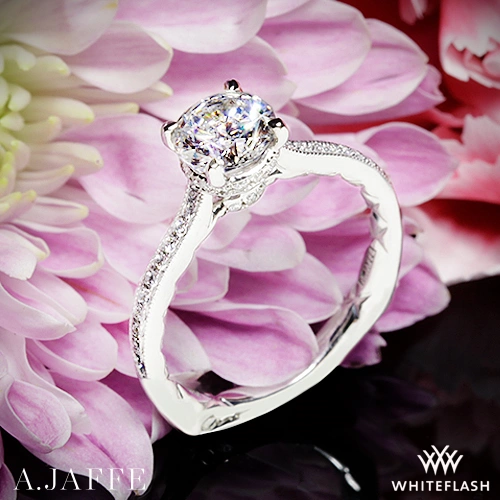 A. Jaffe MES771Q Art Deco Diamond Engagement Ring