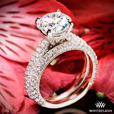 Elena Rounded Pave Diamond Wedding Set