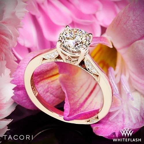 Tacori 2638RD Dantela Crescent Motif Solitaire Engagement Ring