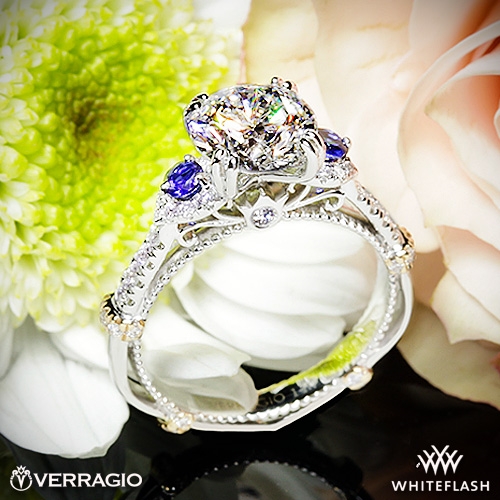 Verragio CL DL 129R Twisted Sapphire 3 Stone Engagement Ring 3118