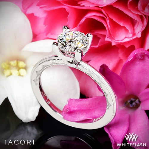 Tacori 40-1.5RD Sculpted Crescent Millgrain Solitaire Engagement Ring